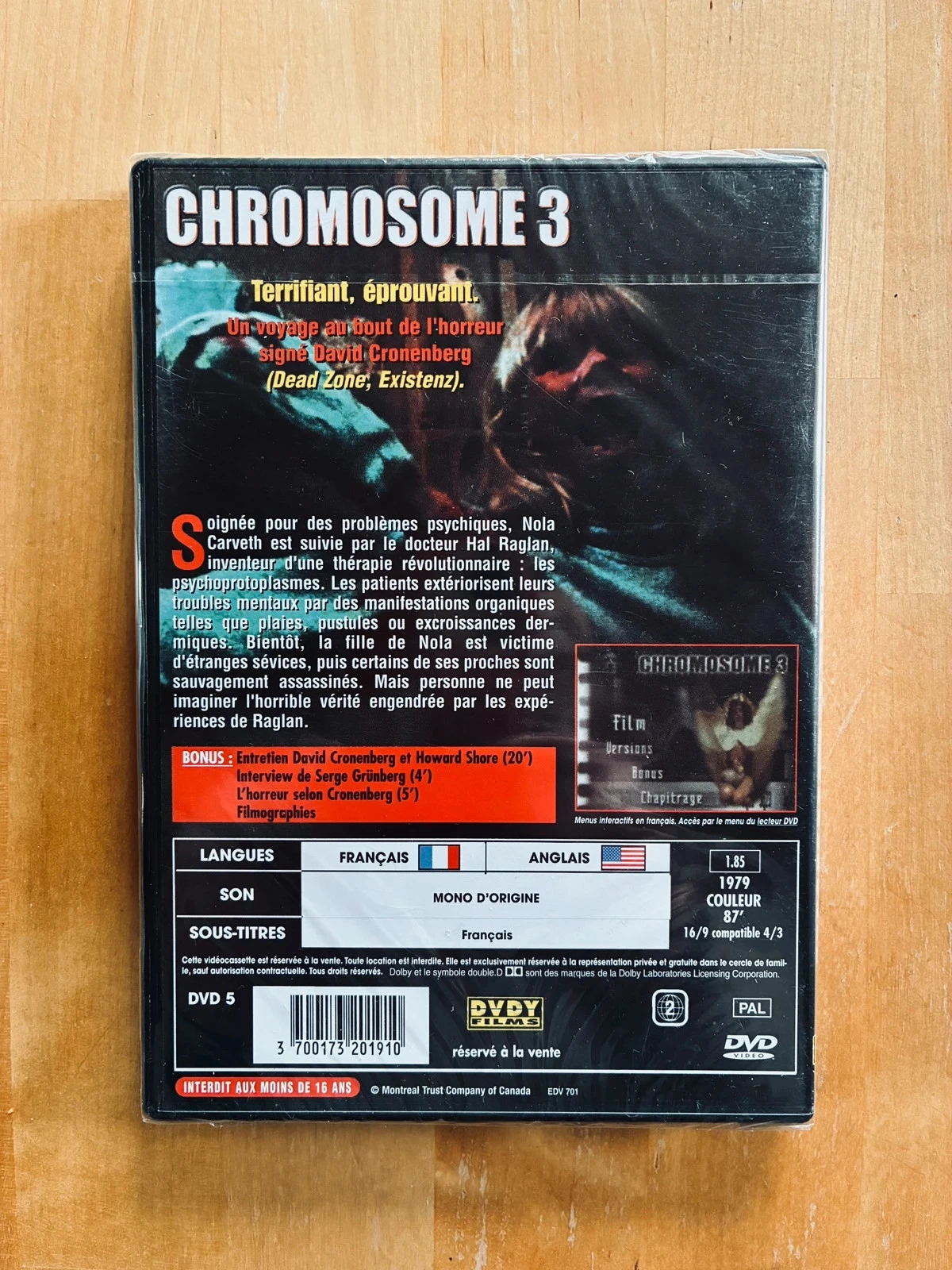 DVD Cromossomo 3 de David Cronenberg. – photo 2